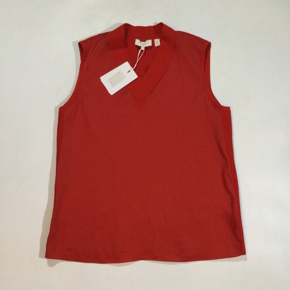 Ted Baker Womans Size 6 V Neck Sleeveless Jumper Career CasualBlouses In Red - Picture 5 of 12